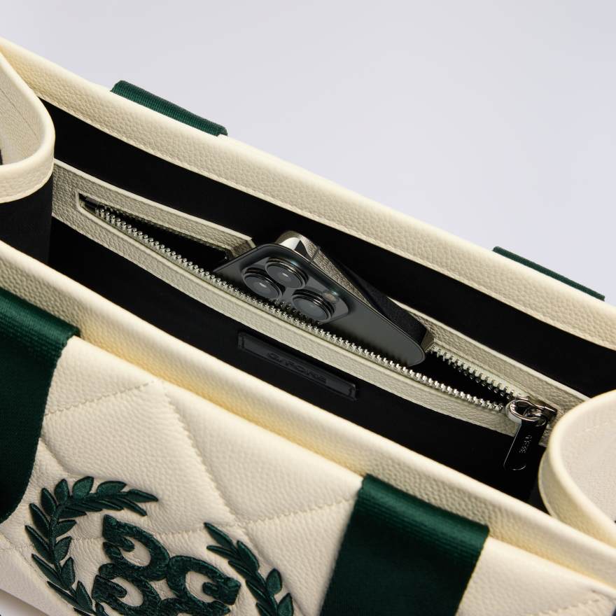 WOMEN'S NOVELTY G WREATH LEATHER CART BAG in CHALK WHITE - Alternate Image 4