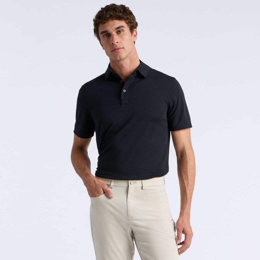 ESSENTIAL PERFORMANCE PIQU&Eacute; POLO in Onyx - Alternate Image 2