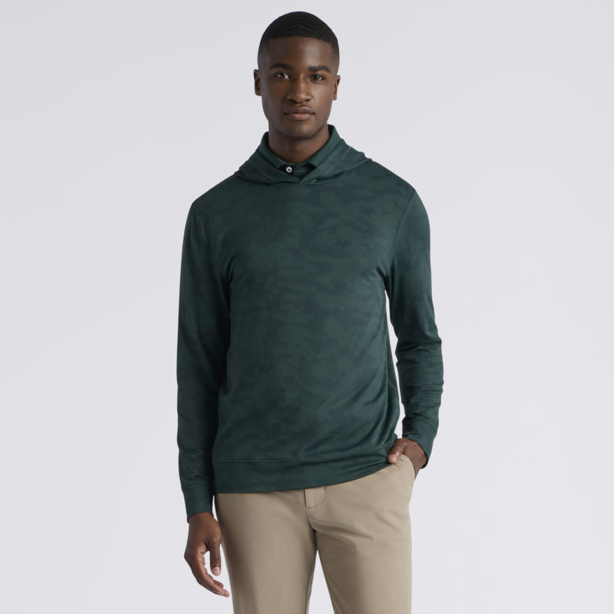 CAMO JACQUARD JERSEY HOODIE in Pine - Alternate Image 2