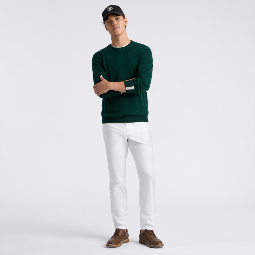 CASHMERE CREWNECK SWEATER in CYPRESS GREEN - Alternate Image 1