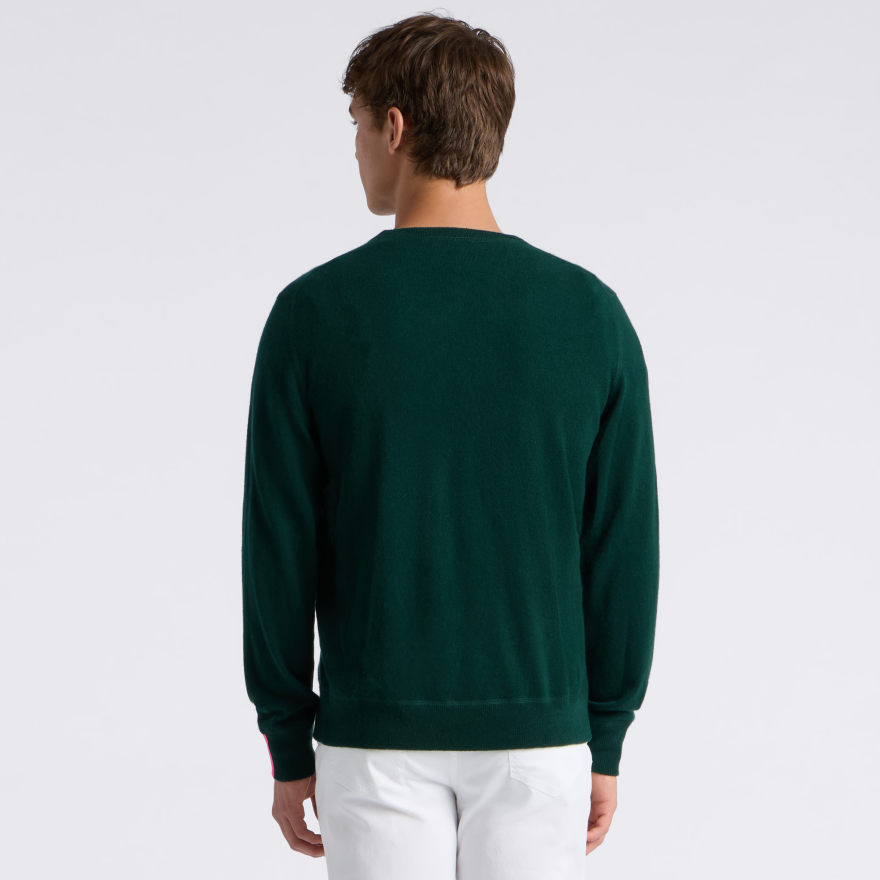 CASHMERE CREWNECK SWEATER in CYPRESS GREEN - Alternate Image 3
