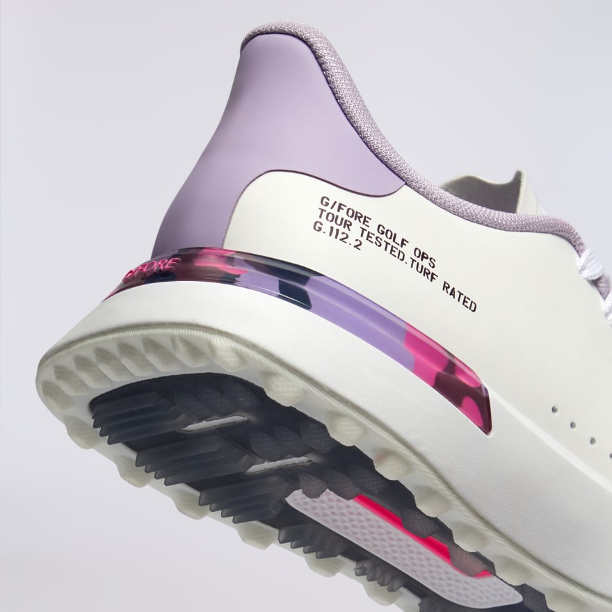 WOMEN'S G.112 GOLF SHOE in SNOW / ORCHID - Alternate Image 1