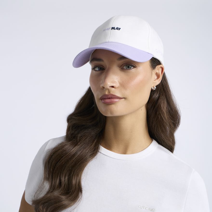 FORE PLAY COLOUR BLOCK RELAXED FIT HAT in SNOW / ORCHID - Alternate Image 2