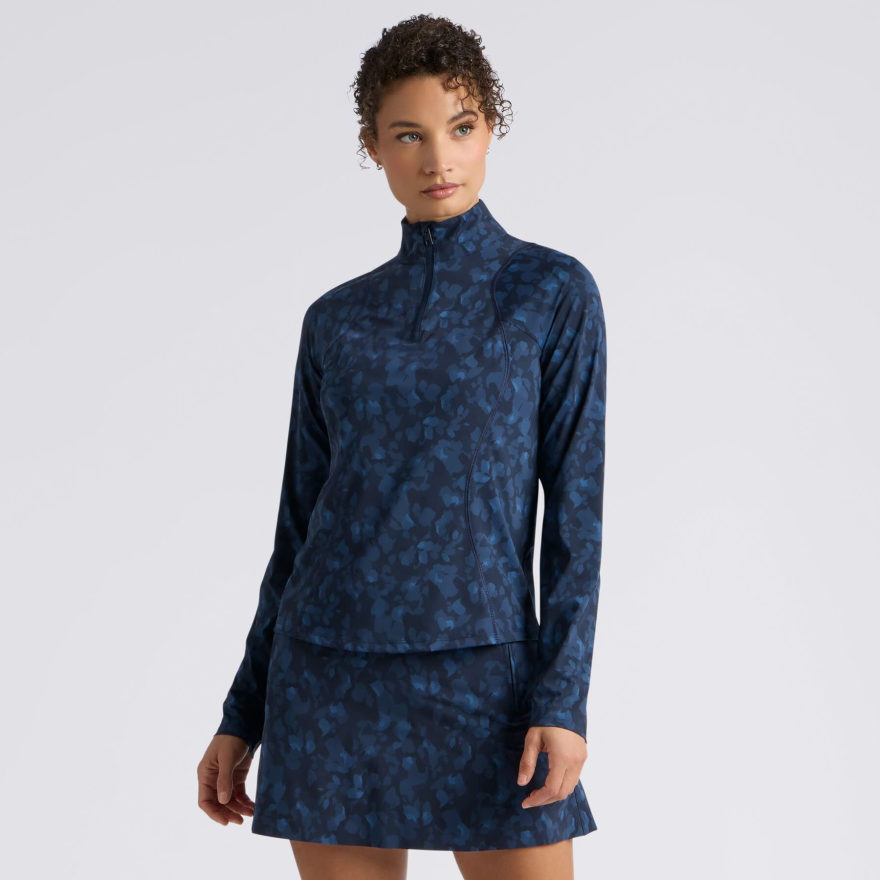 PETAL SILKY TECH NYLON 1/4 ZIP PULLOVER in Twilight - Alternate Image 2