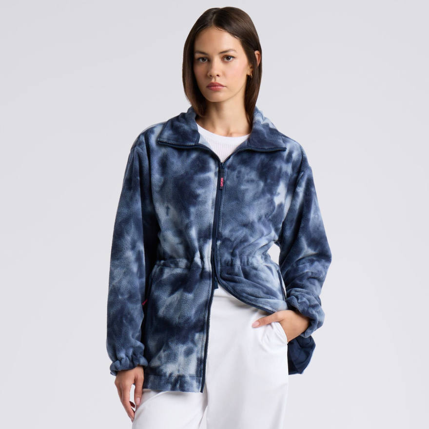 COSY TIE DYE FLEECE JACKET in Twilight - Alternate Image 2
