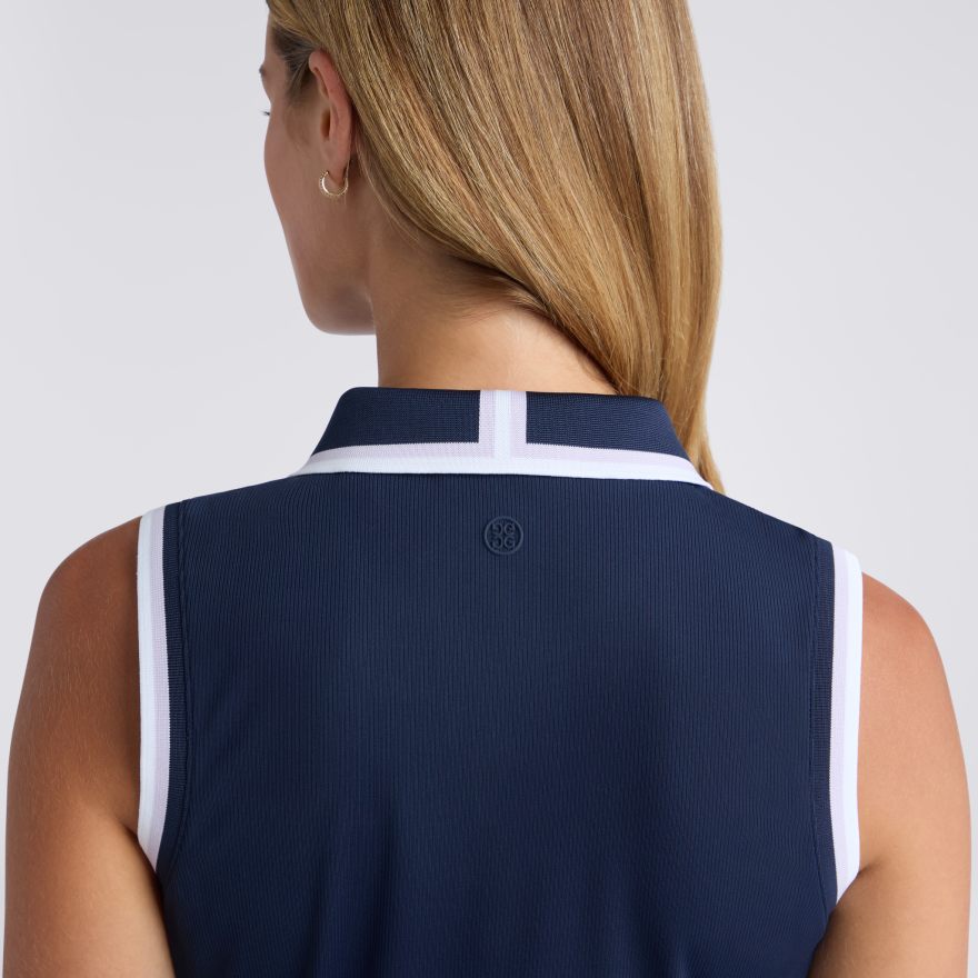 JOHNNY COLLAR TECH NYLON RIB SLEEVELESS POLO in Twilight - Alternate Image 5
