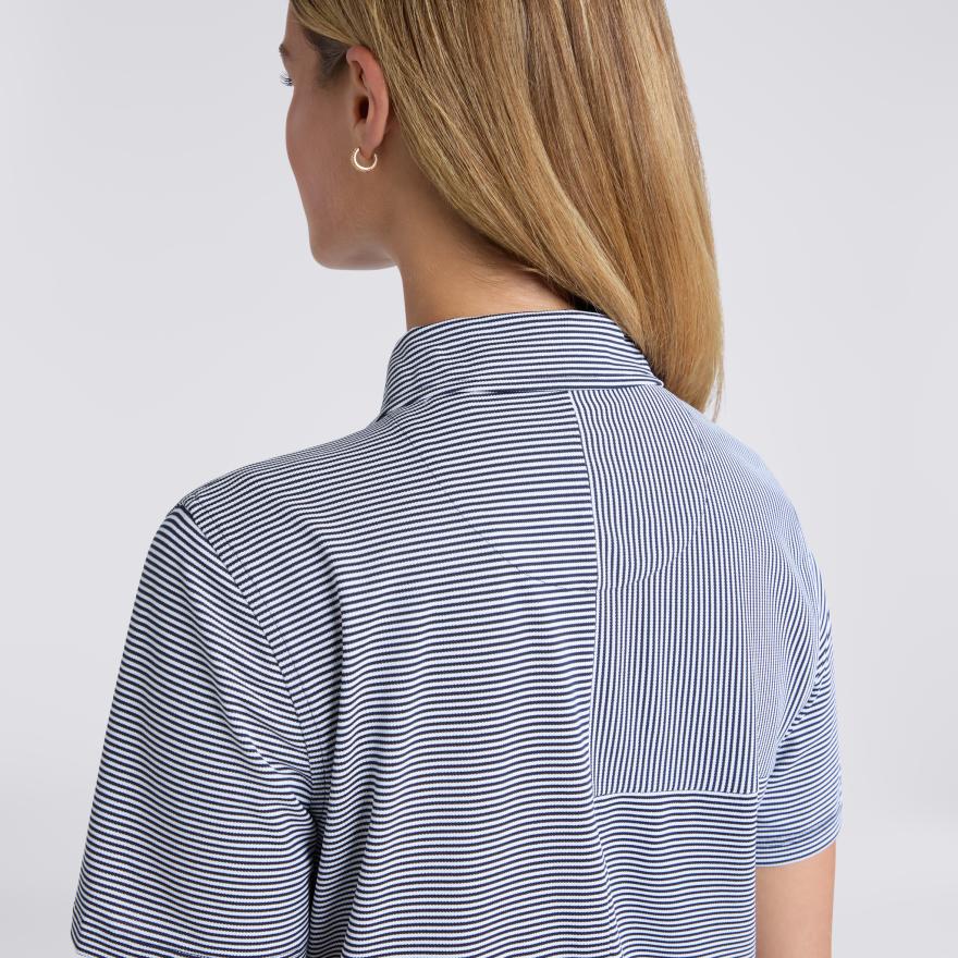 MIXED STRIPE TECH PIQU&Eacute; RELAXED POLO in Twilight - Alternate Image 4