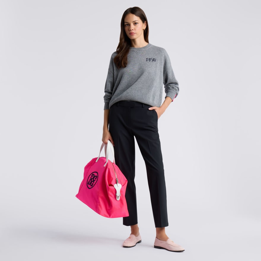I LOVE YOU BUT... CASHMERE CREWNECK SWEATER in GREY MELANGE - Alternate Image 1