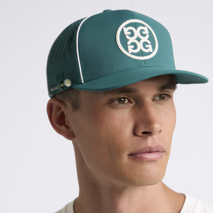 CIRCLE G'S PERFORATED DELTA HAT in MARINE TEAL - Alternate Image 2