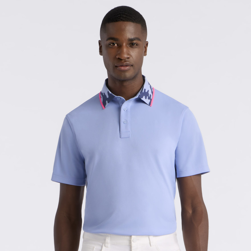 CAMO COLLAR PERFORMANCE PIQU&Eacute; POLO in Willow - Alternate Image 2