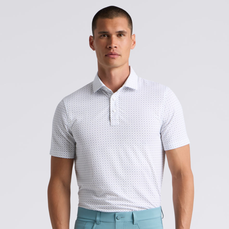 ALL PLAY FOULARD GEO STRETCH KNIT POLO in SNOW / SEA FOAM - Alternate Image 2