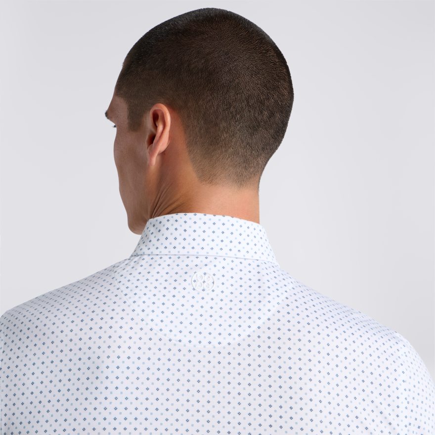 ALL PLAY FOULARD GEO STRETCH KNIT POLO in SNOW / SEA FOAM - Alternate Image 4