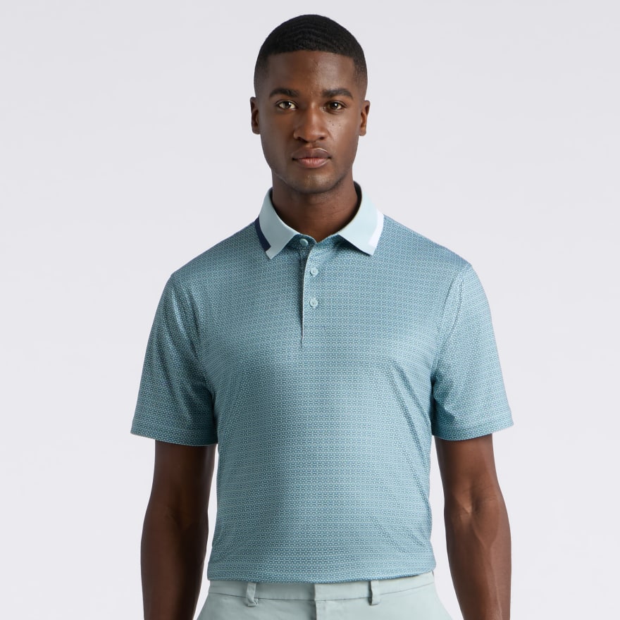 LINKS TECH JERSEY POLO in LIGHT SAGE / SNOW - Alternate Image 2