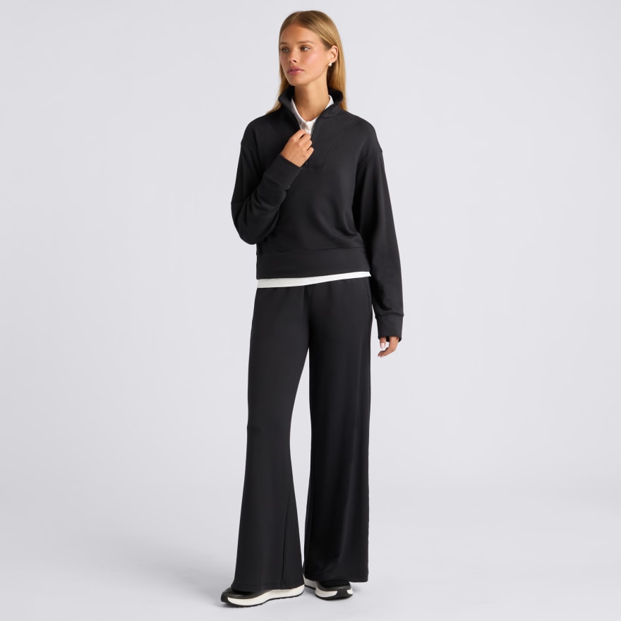 ALL PLAY LIGHTWEIGHT TERRY LONG SLEEVE 1/4 ZIP PULLOVER in Onyx - Alternate Image 1