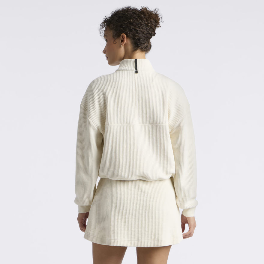 COZY CORD 1/4 ZIP PULLOVER in CHALK WHITE - Alternate Image 3
