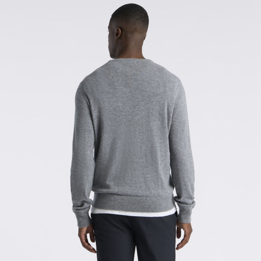 CASHMERE CREWNECK SWEATER in NIMBUS MELANGE - Alternate Image 3