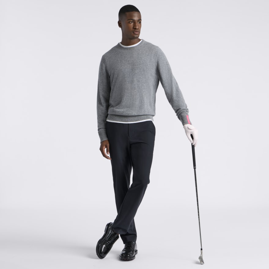 CASHMERE CREWNECK SWEATER in NIMBUS MELANGE - Alternate Image 5
