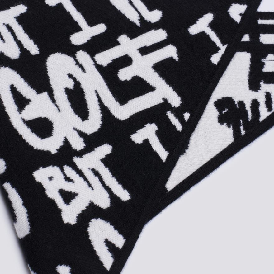 I LOVE YOU BUT... CASHMERE BANDANA in Onyx/Snow - Alternate Image 1