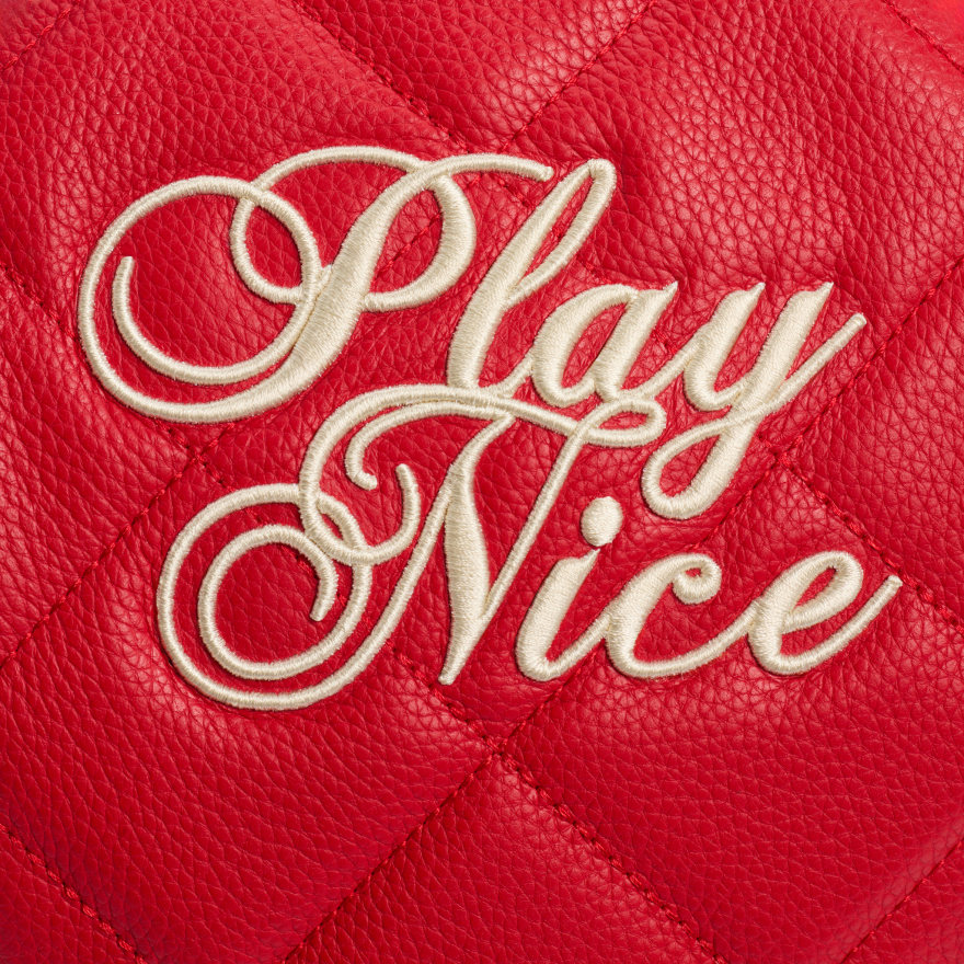 PLAY NICE QUILTED LEATHER DRIVER HEADCOVER in CLASSIC RED - Alternate Image 2