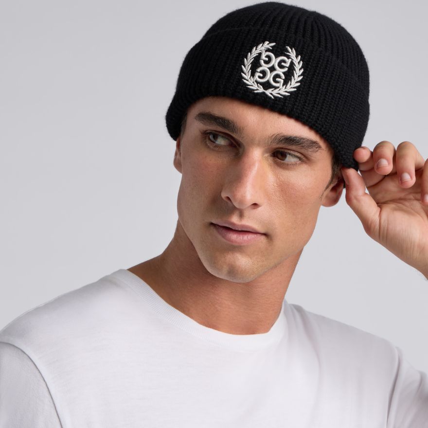 G WREATH WOOL CASHMERE BEANIE in Onyx - Alternate Image 2