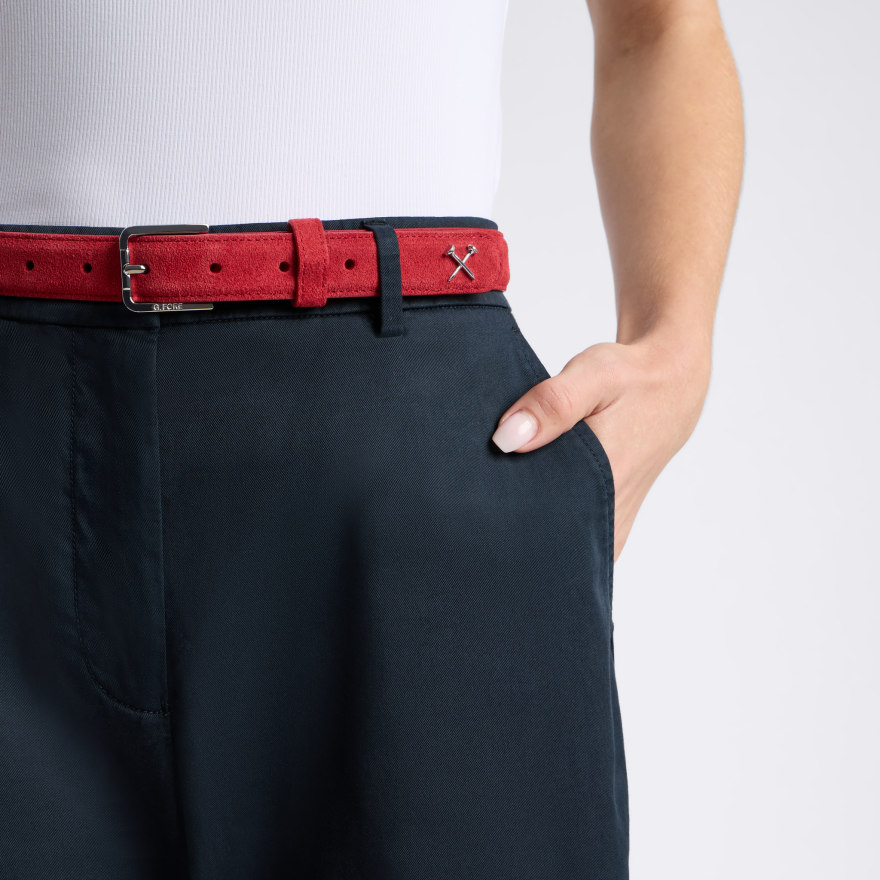 WOMEN'S METAL TEES SUEDE BELT in CLASSIC RED - Alternate Image 2