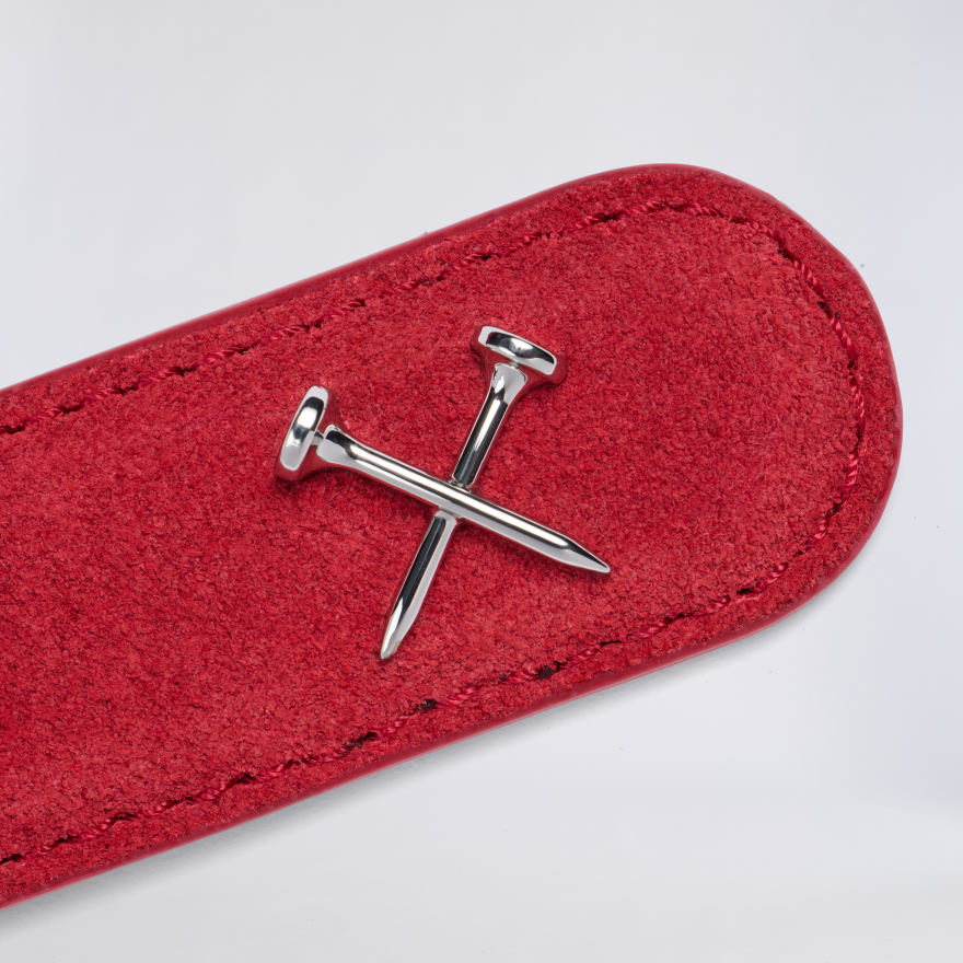 WOMEN'S METAL TEES SUEDE BELT in CLASSIC RED - Alternate Image 3