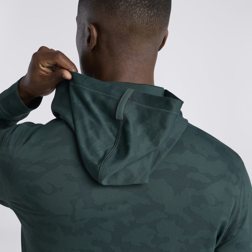 CAMO JACQUARD JERSEY HOODIE in Pine - Alternate Image 4
