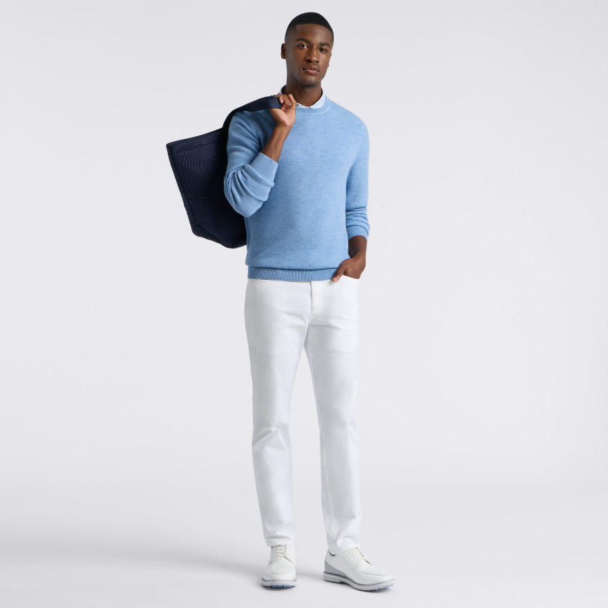 THE CLUB MERINO WOOL CREWNECK SWEATER in Willow - Alternate Image 1