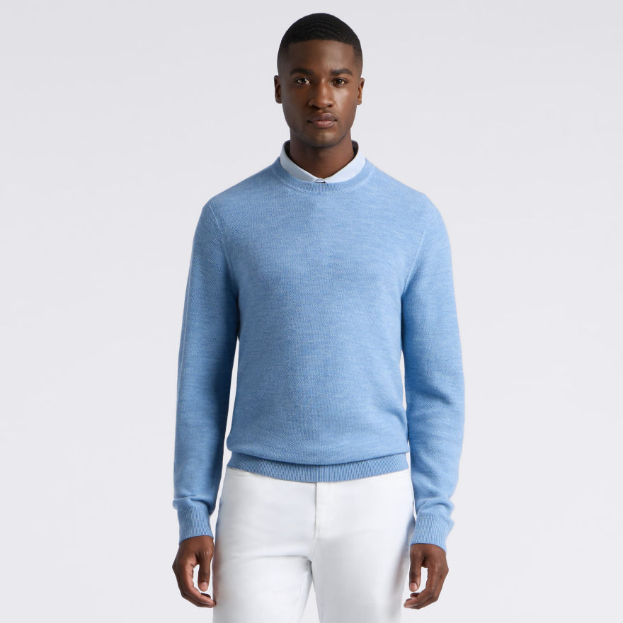 THE CLUB MERINO WOOL CREWNECK SWEATER in Willow - Alternate Image 2