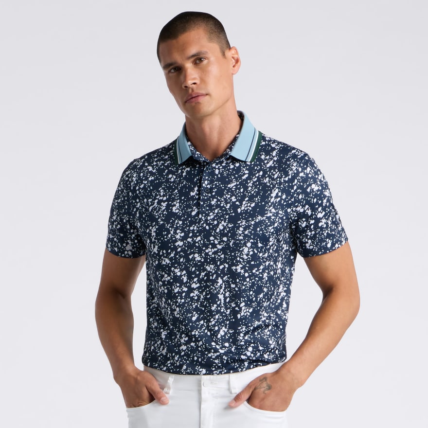 SPLATTER TECH JERSEY POLO in Twilight / Snow - Alternate Image 2