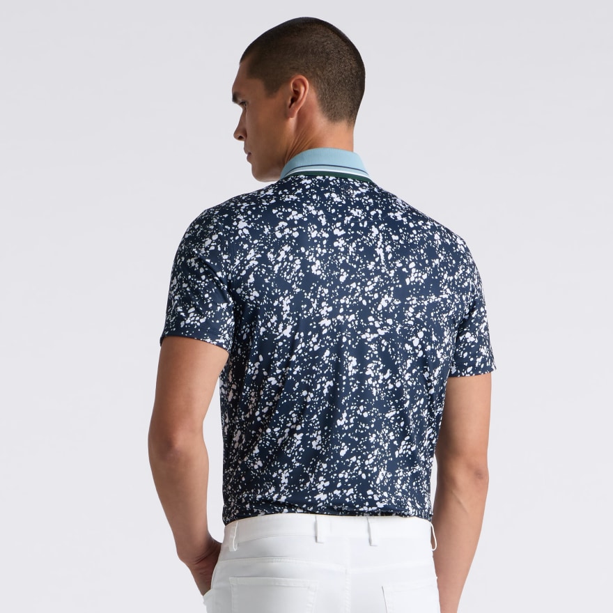 SPLATTER TECH JERSEY POLO in Twilight / Snow - Alternate Image 3