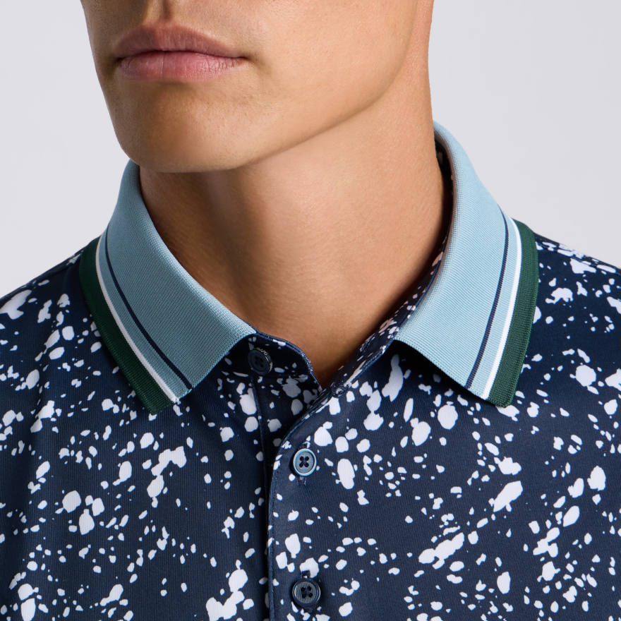 SPLATTER TECH JERSEY POLO in Twilight / Snow - Alternate Image 4