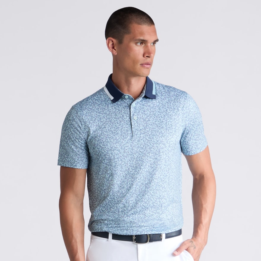 ERASER TECH JERSEY POLO in LIGHT SAGE / SNOW - Alternate Image 2