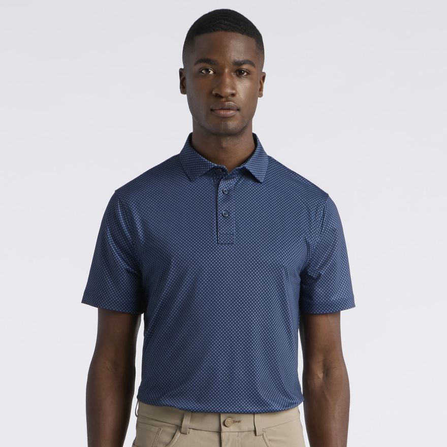 DIAMOND GEO TECH JERSEY POLO in TWILIGHT / CERULEAN - Alternate Image 2