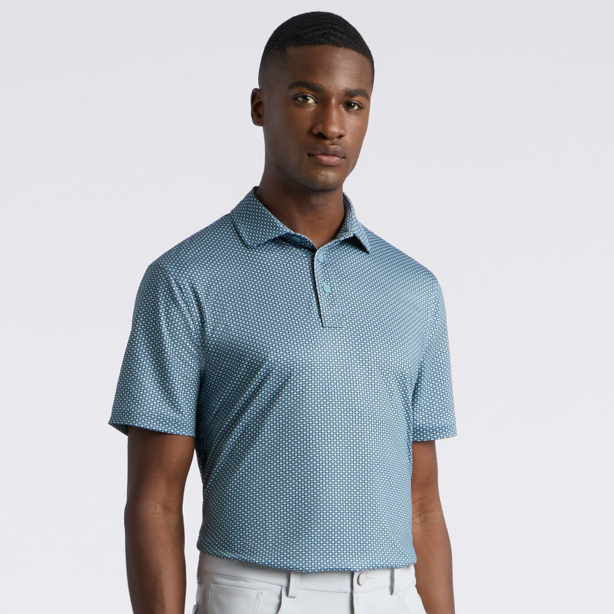 MOD GEO TECH JERSEY POLO in SEA FOAM / TWILIGHT - Alternate Image 2