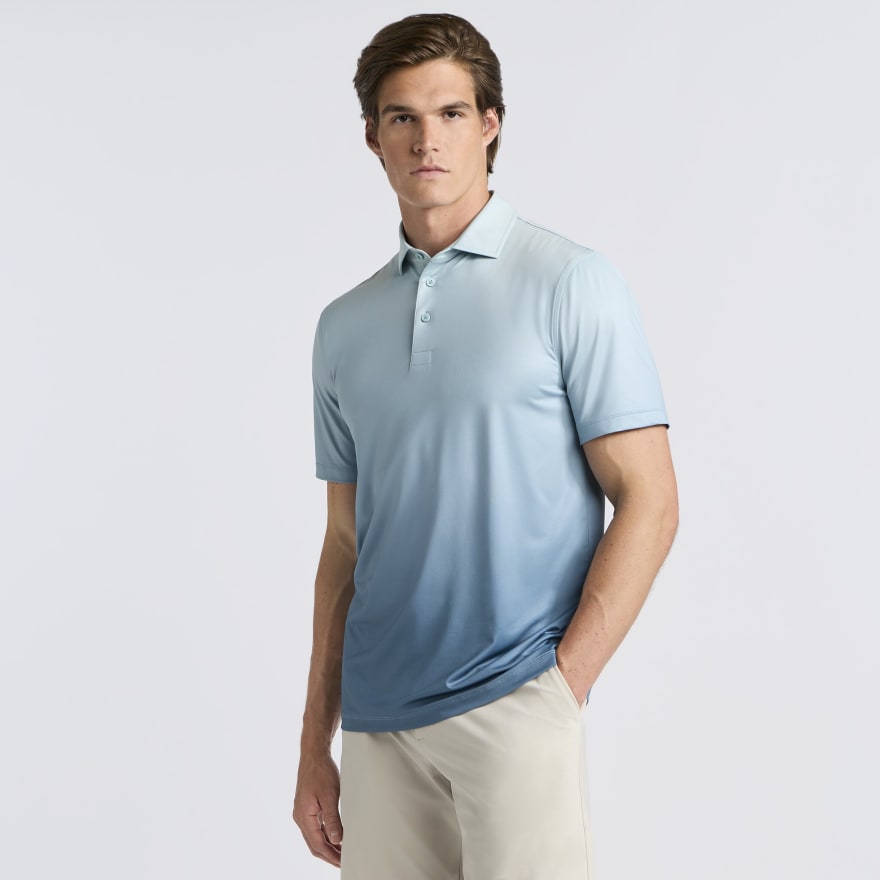 GRADIENT TECH JERSEY POLO in LIGHT SAGE / SEA FOAM - Alternate Image 2