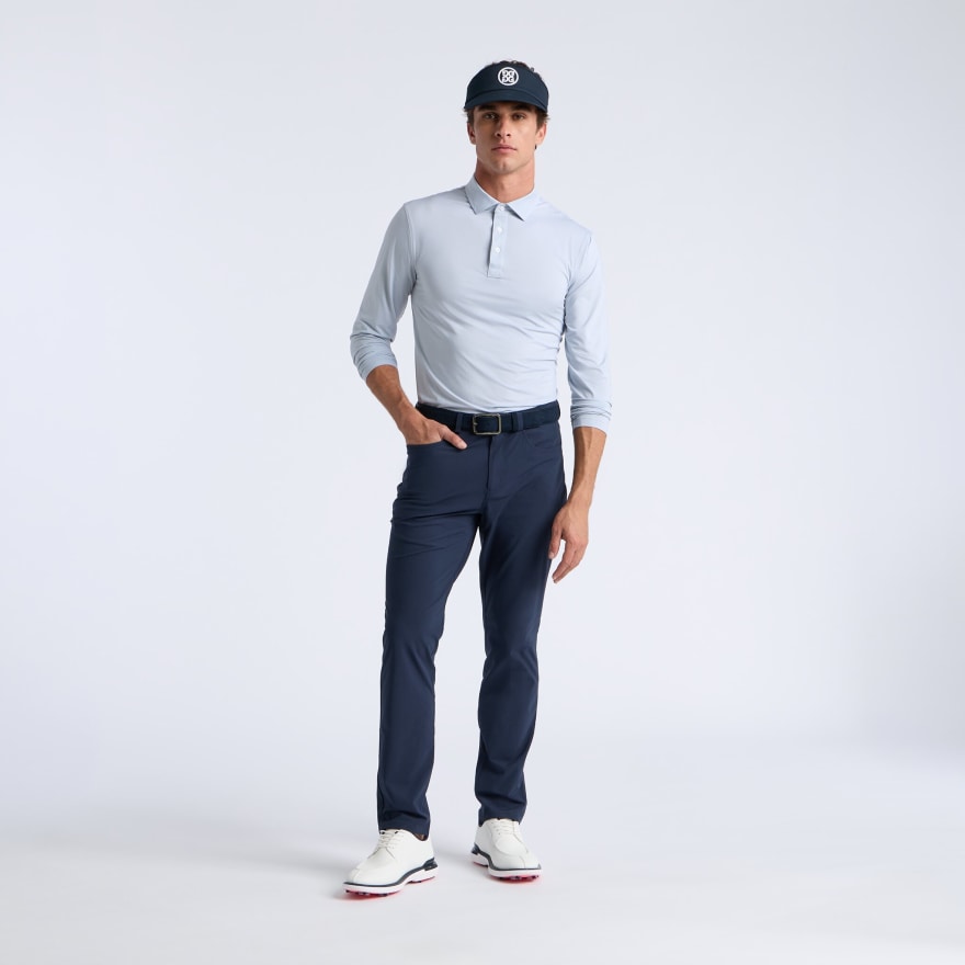 DELTA DOT JACQUARD LONG SLEEVE POLO in Twilight - Alternate Image 1