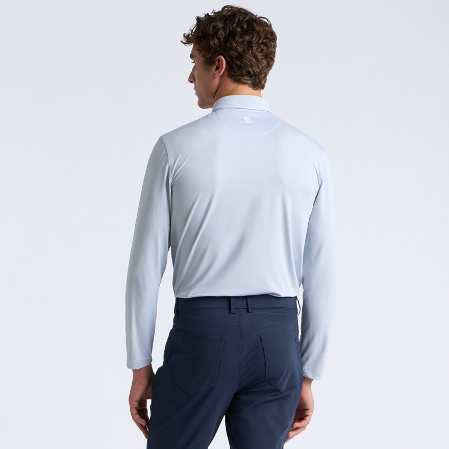 DELTA DOT JACQUARD LONG SLEEVE POLO in Twilight - Alternate Image 3