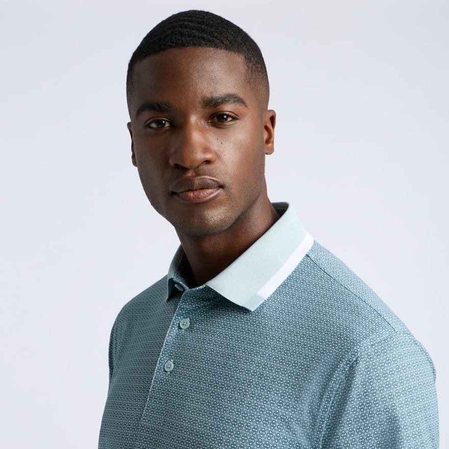 LINKS TECH JERSEY POLO in LIGHT SAGE / SNOW - Alternate Image 4