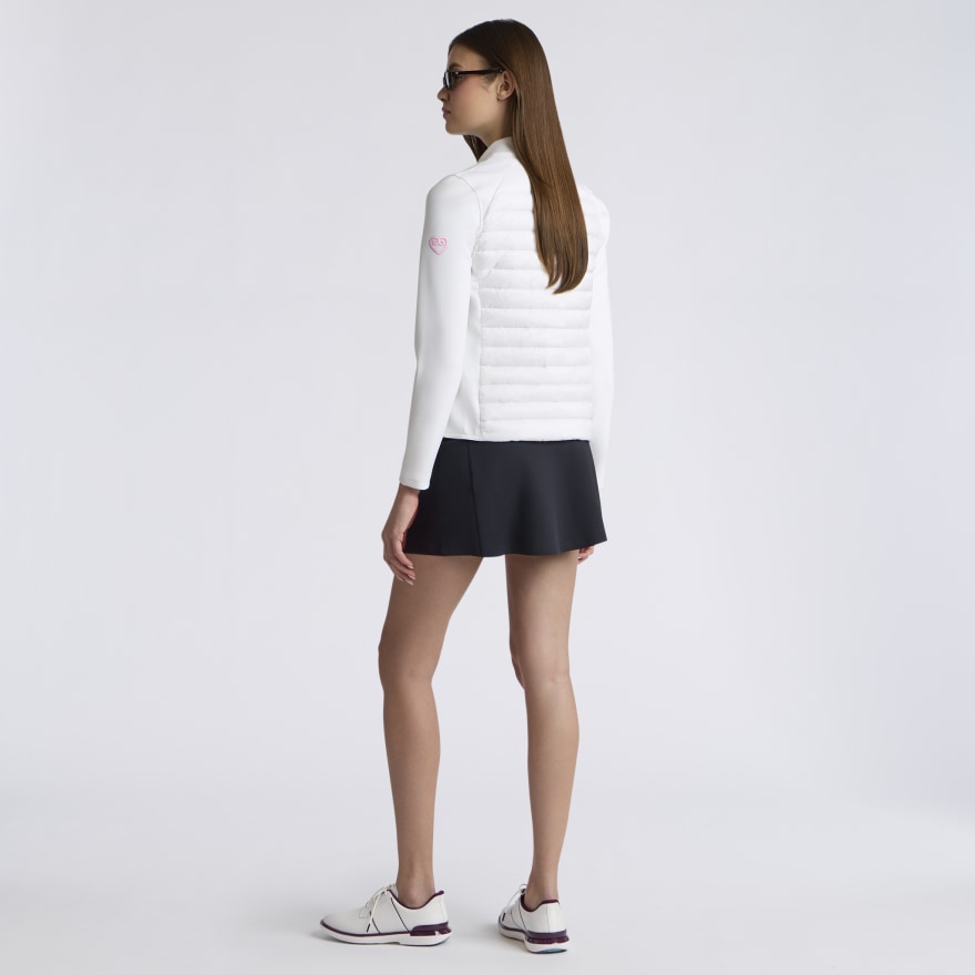 LTD RELEASE PLAY FOR P.I.N.K. V-DOWN QUILTED HYBRID JACKET in CHALK WHITE - Alternate Image 1