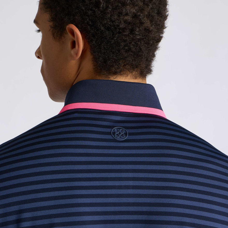 PERFORATED STRIPE JERSEY POLO in Twilight - Alternate Image 4