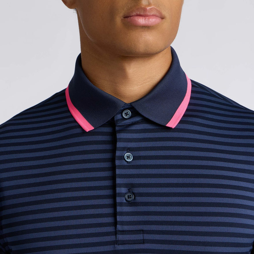 PERFORATED STRIPE JERSEY POLO in Twilight - Alternate Image 5
