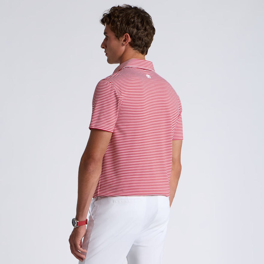 ALL PLAY STRIPE STRETCH KNIT POLO in RUBY - Alternate Image 3