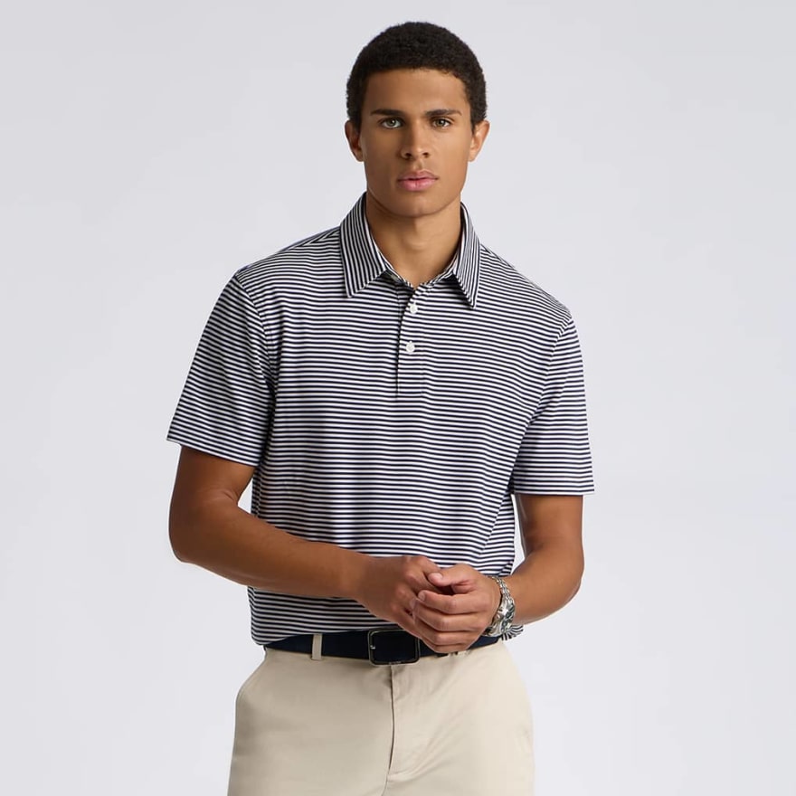 ALL PLAY STRIPE STRETCH KNIT POLO in Twilight - Alternate Image 2