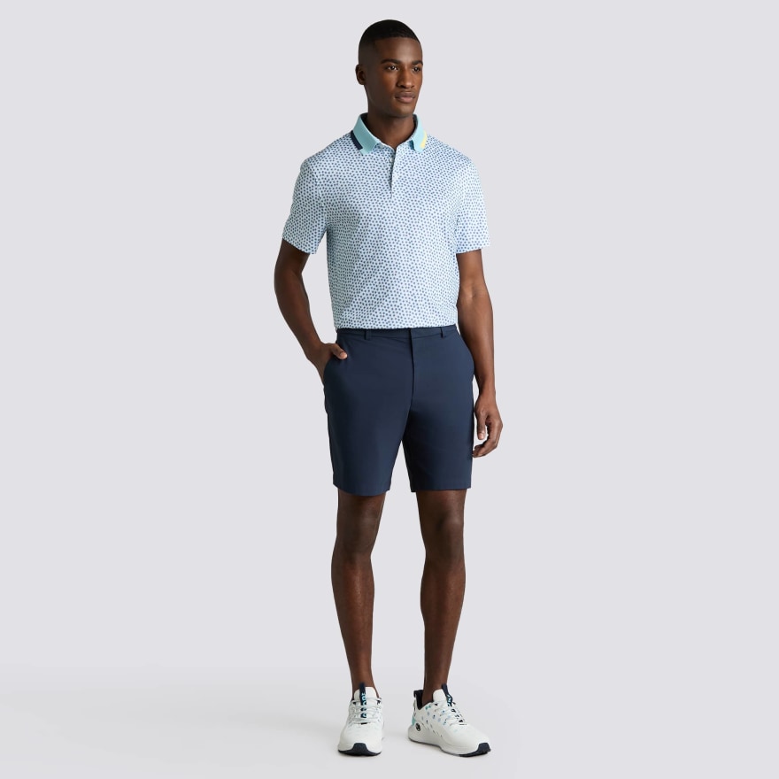TRIPLE/G TECH JERSEY POLO in SNOW / CENOTE - Alternate Image 2