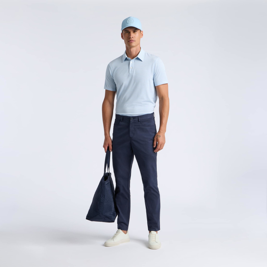 ALL PLAY STRIPE STRETCH KNIT POLO in BAJA - Alternate Image 1