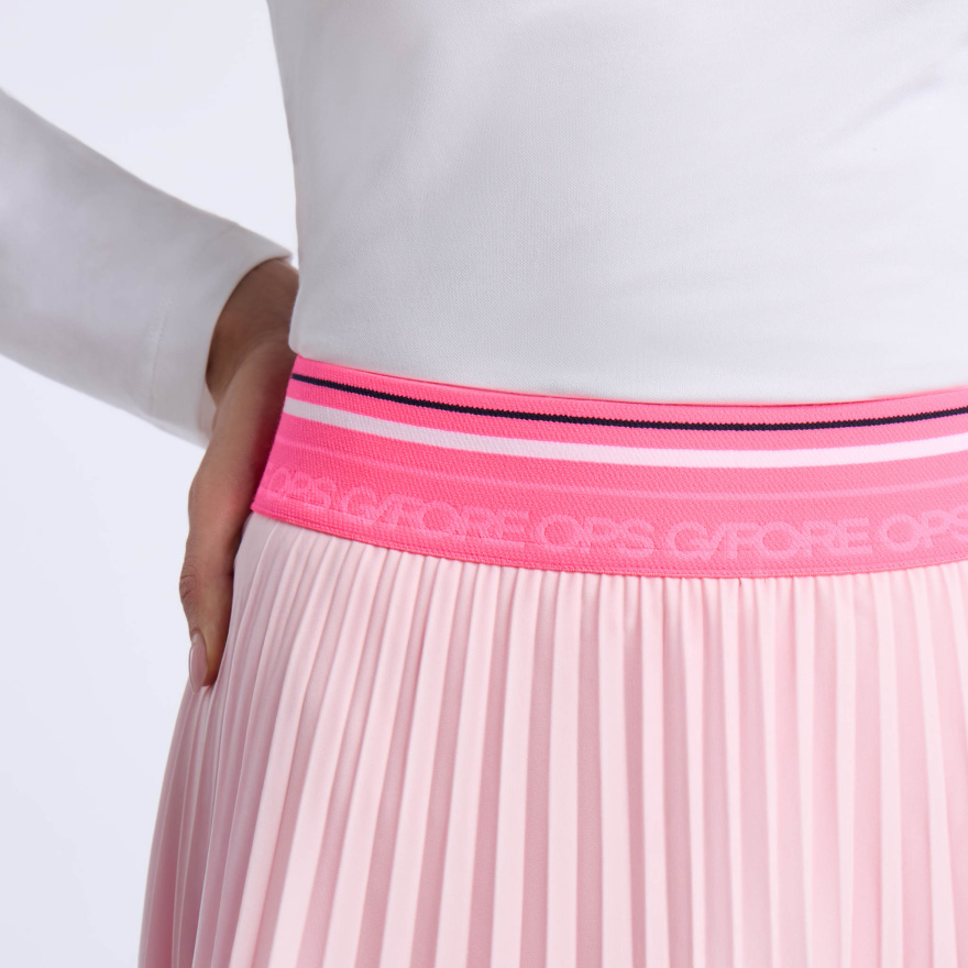 MICROPLEAT STRETCH WOVEN HIGHWAISTED SKORT in Blush - Alternate Image 4