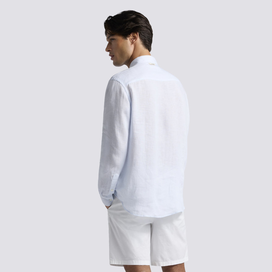 LTD RELEASE WASHED LINEN LONG SLEEVE SHIRT in BAJA MINI CHECK - Alternate Image 3