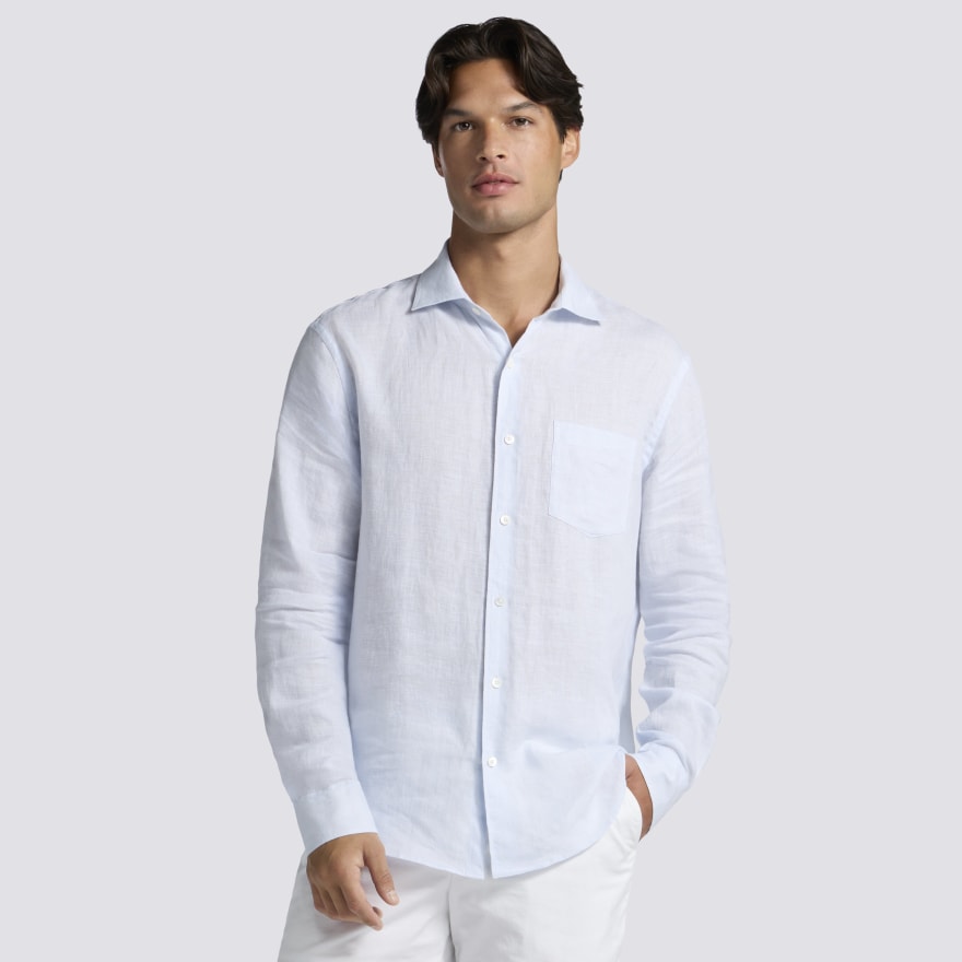 LTD RELEASE WASHED LINEN LONG SLEEVE SHIRT in BAJA MINI CHECK - Alternate Image 2