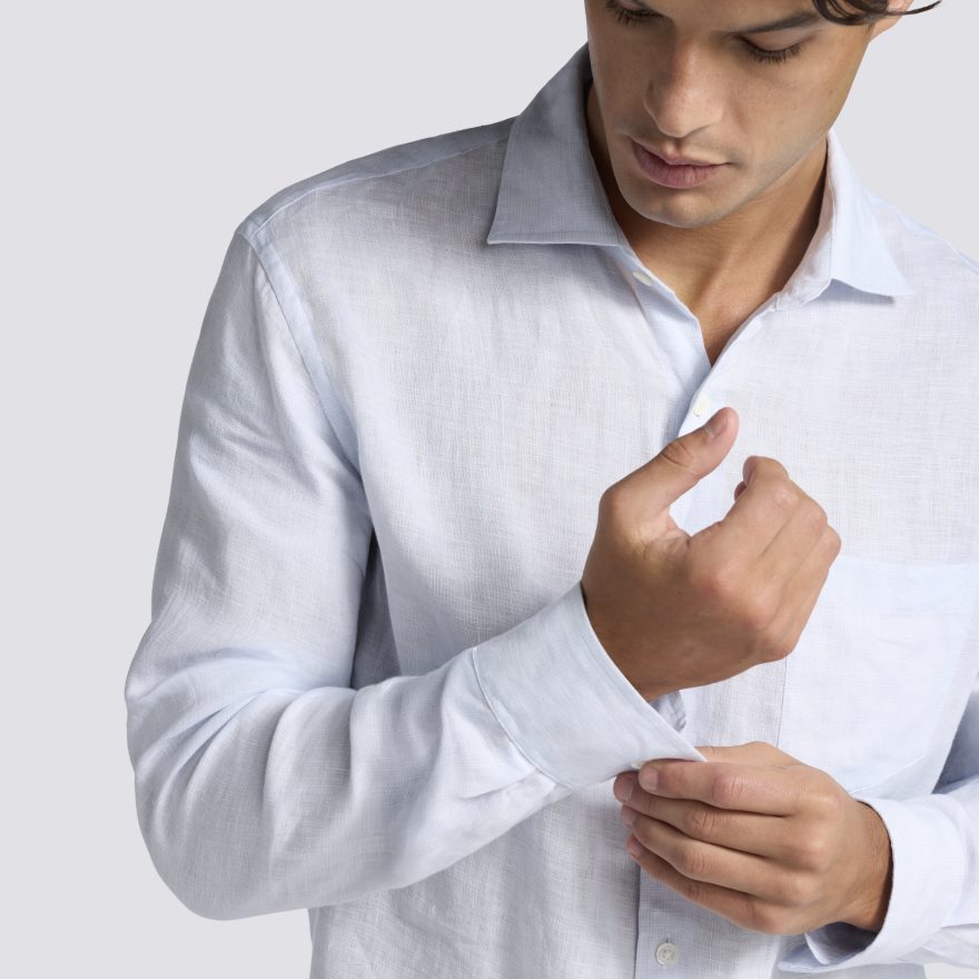 LTD RELEASE WASHED LINEN LONG SLEEVE SHIRT in BAJA MINI CHECK - Alternate Image 4